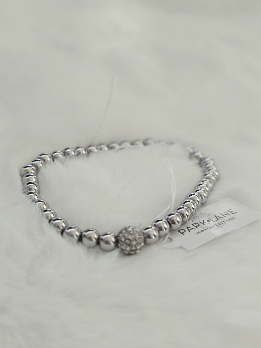 Park Lane Mars Silver Tone Beaded Bracelet with Sparkling Accent